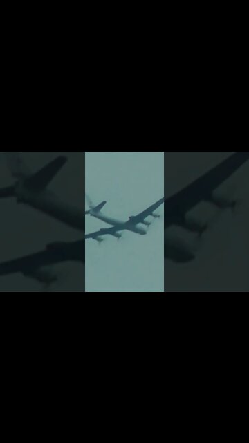 A Russian Туполев Ту-95 flying near Belarus