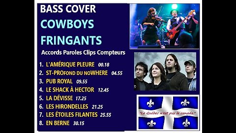 Bass cover COWBOYS FRINGANTS (Québec Folk/Rock) _ Accords, Paroles, Clips, Plus