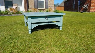 Furniture Painting- Painting a Coffee Table Castle Grey by Farrow and Ball