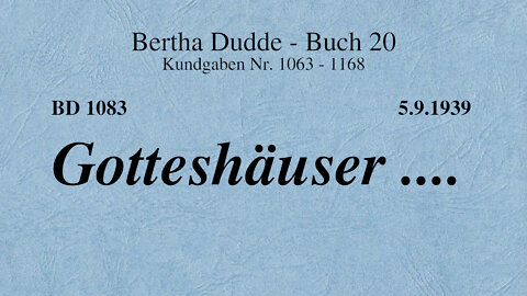 BD 1083 - GOTTESHÄUSER ....