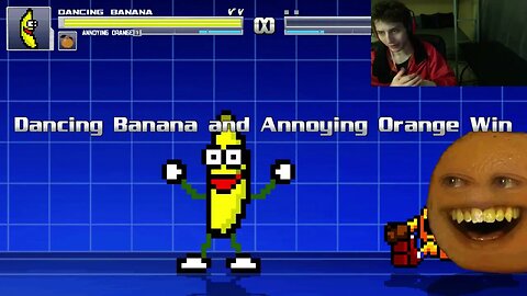 Fruit Characters (Annoying Orange And Dancing Banana) VS Pac-Man In An Epic Battle In MUGEN