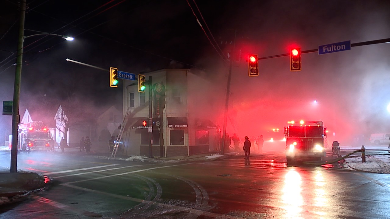 Cleveland firefighters respond to fire on Fulton and Sackett