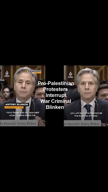 Pro-Palestinian Protesters Interrupt War Criminal Blinken