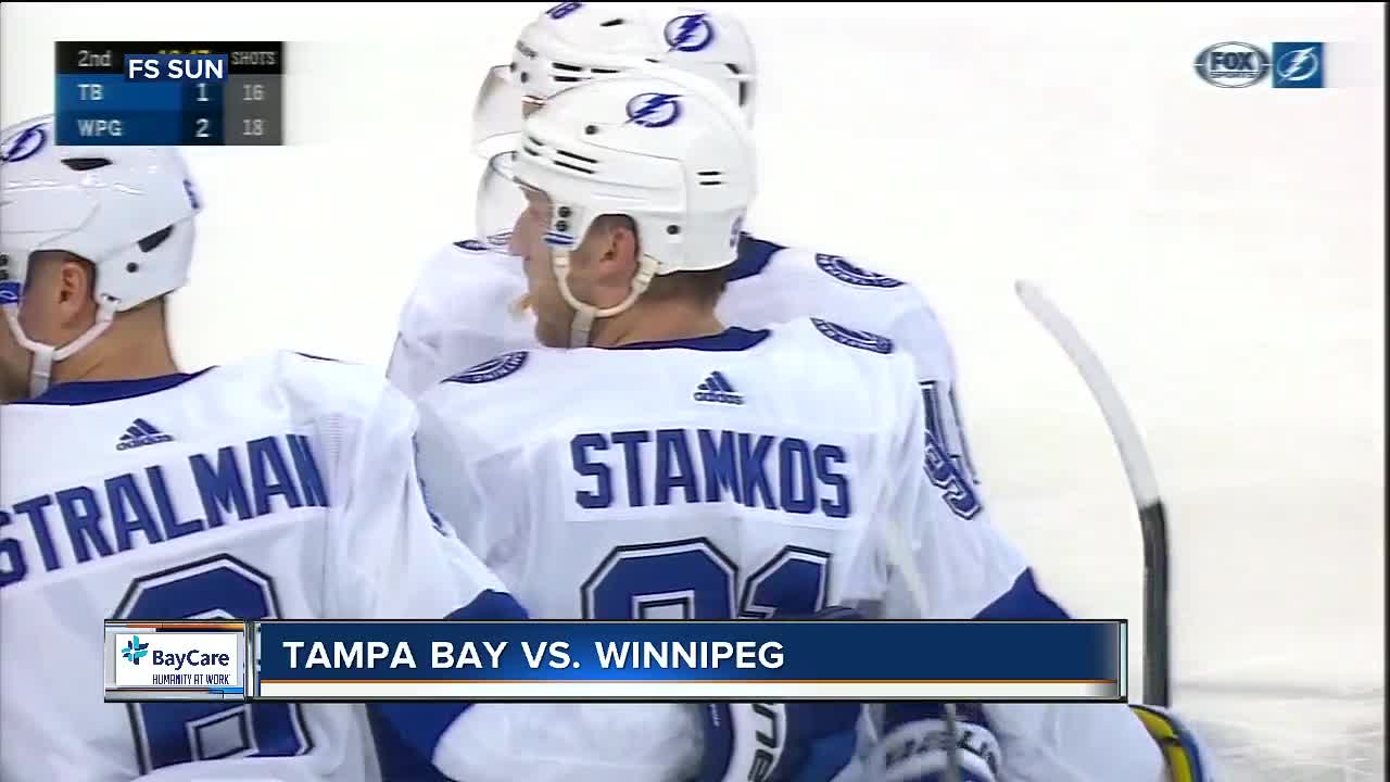 Mark Scheifele scores in overtime sending Winnipeg Jets past Tampa Bay Lightning 5-4