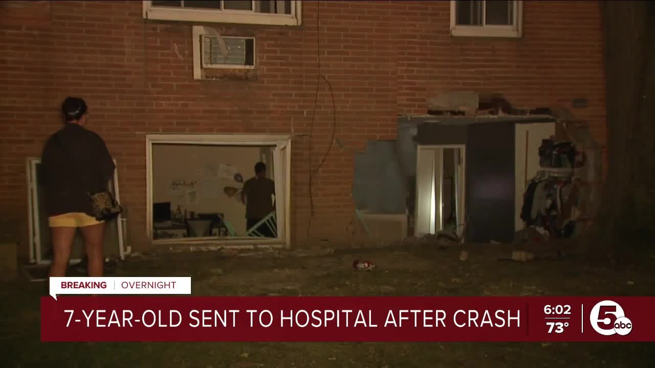 7-year-old hospitalized after truck crashes into apartment building