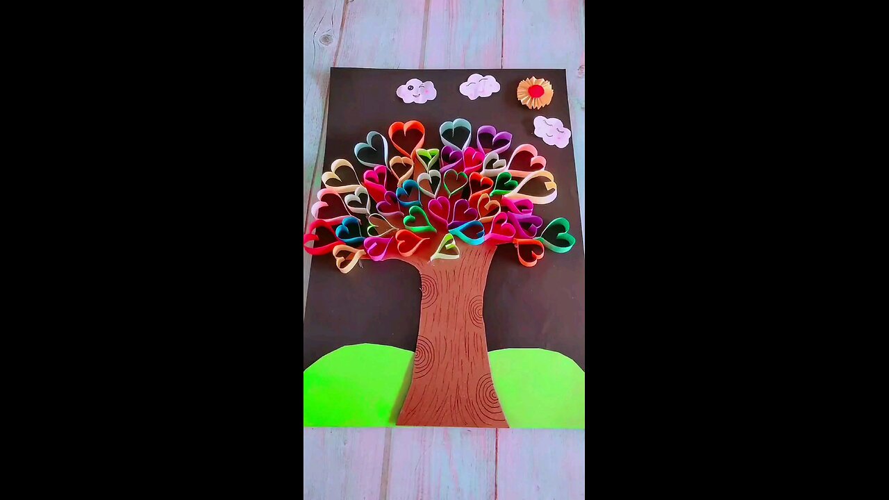 Adorable paper art painting