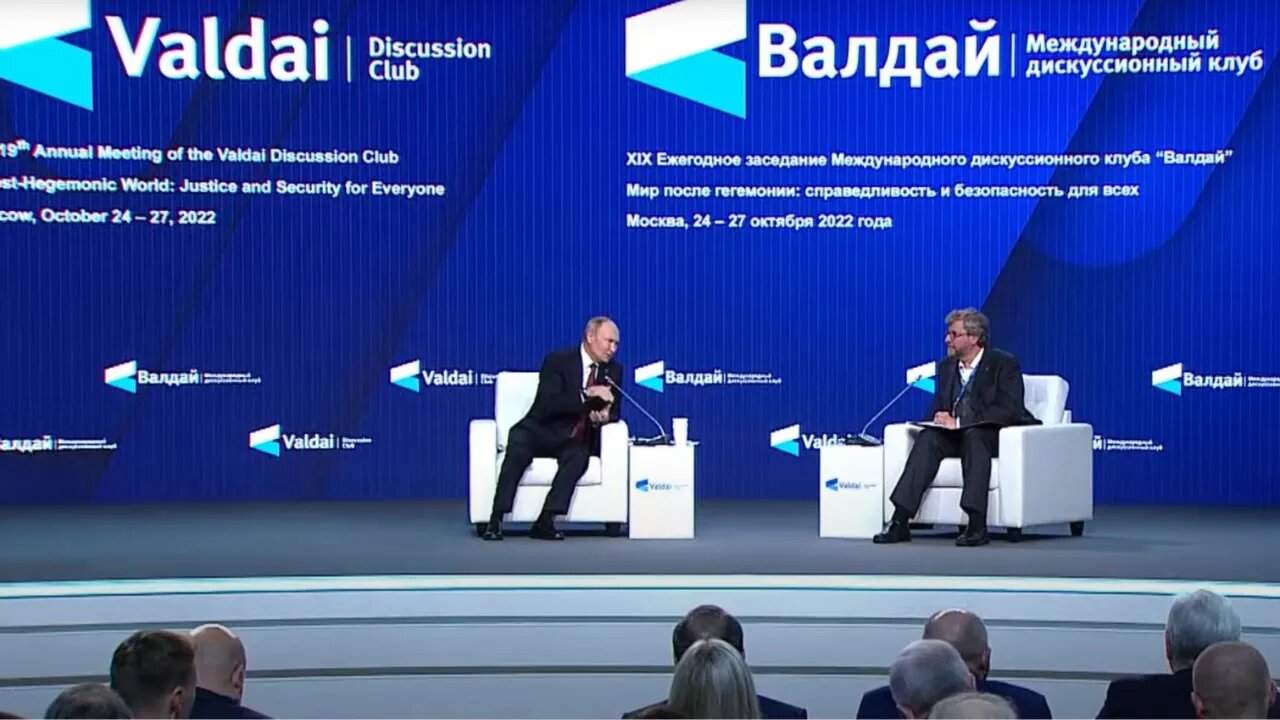 FULL: Putin Talks with Fyodor Lukyanov at Valdai Forum October 2022 - Read in American English