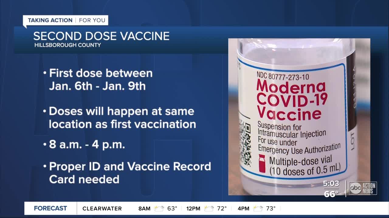 About the second dose of vaccines in Hillsborough County