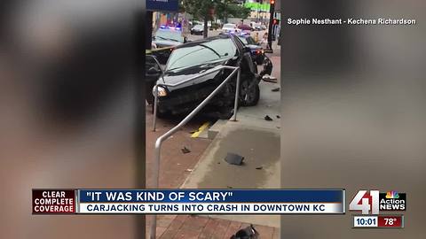 KC carjacking ends with vehicle crash at Power & Light