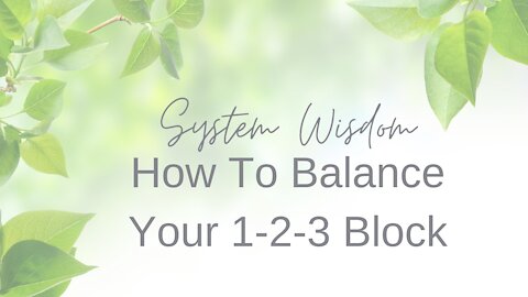 How To Balance Your 1-2-3 Block - Simple Web Design