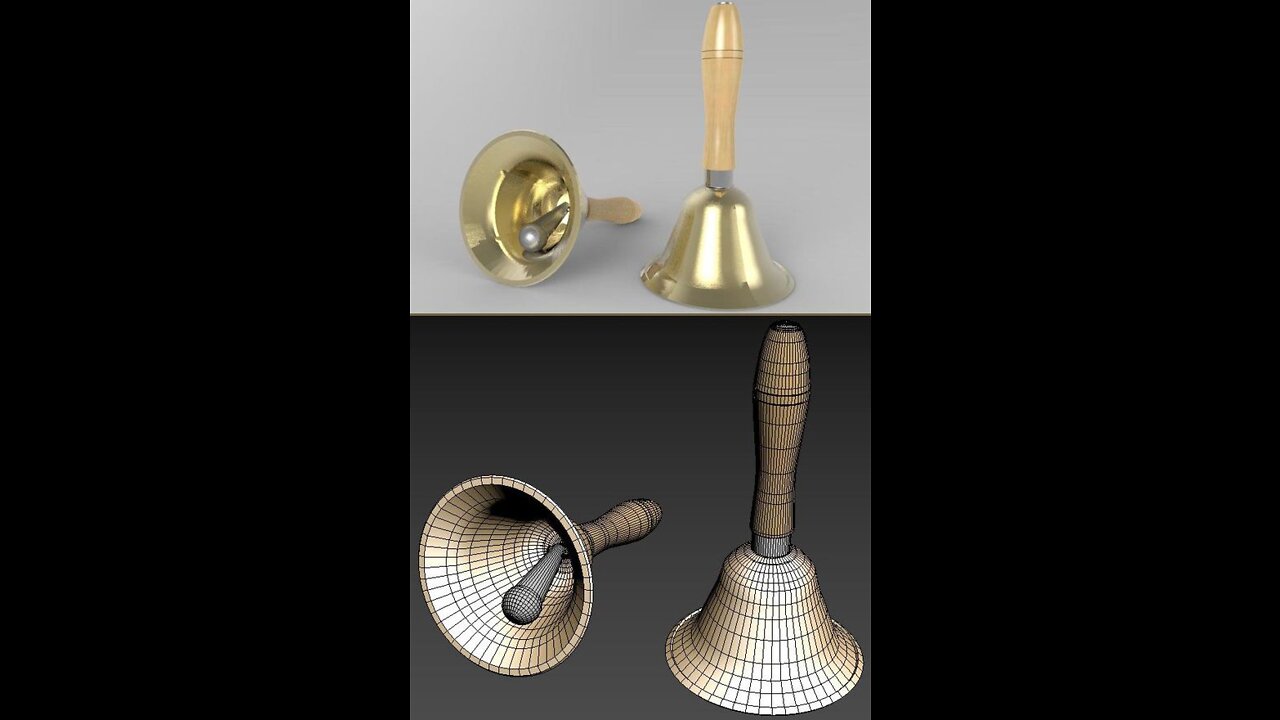 Bell 3d model. Lowpoly.