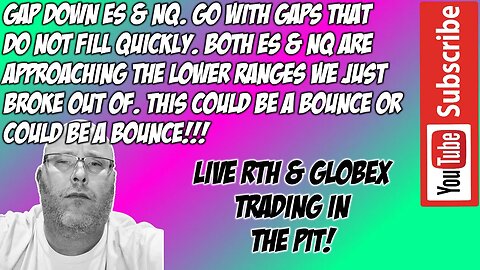 ES E-mini S&P500 & NQ NASDAQ 100 - RTH Futures Live Stream - The Pit Futures Trading