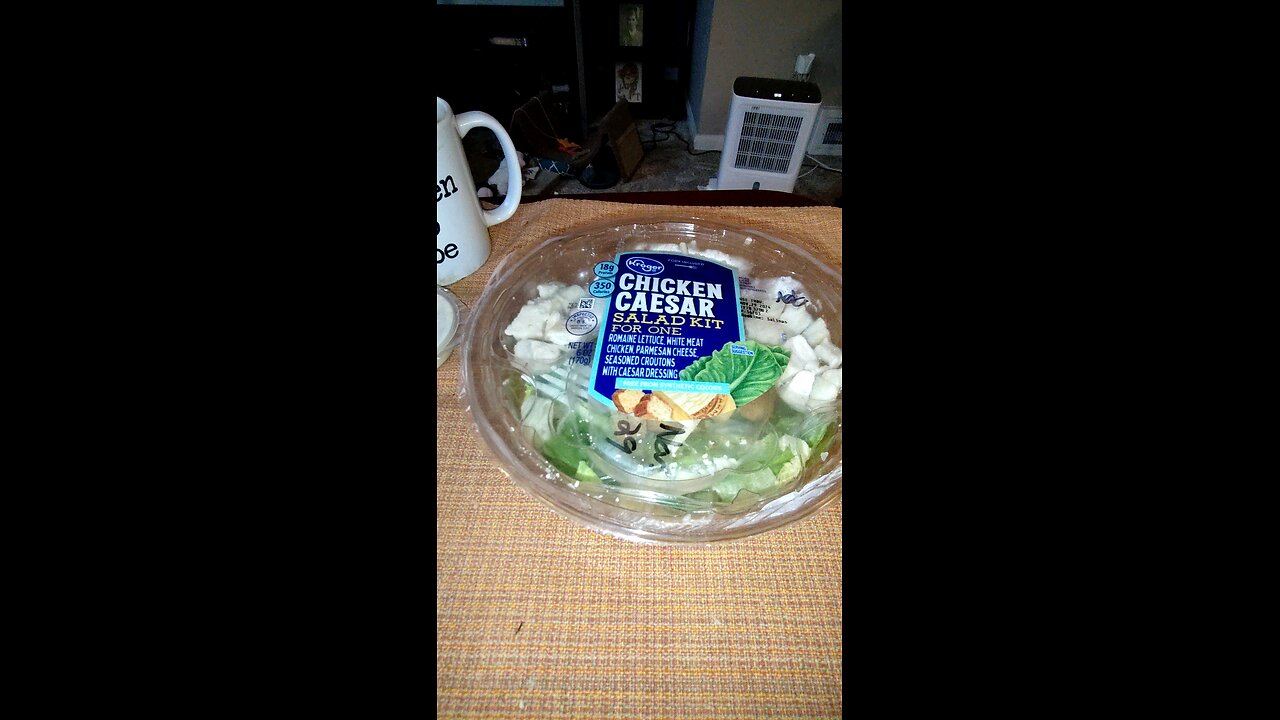 Eating Kroger Chicken Caesar Salad Kit, Dbn, MI, 11/24/24