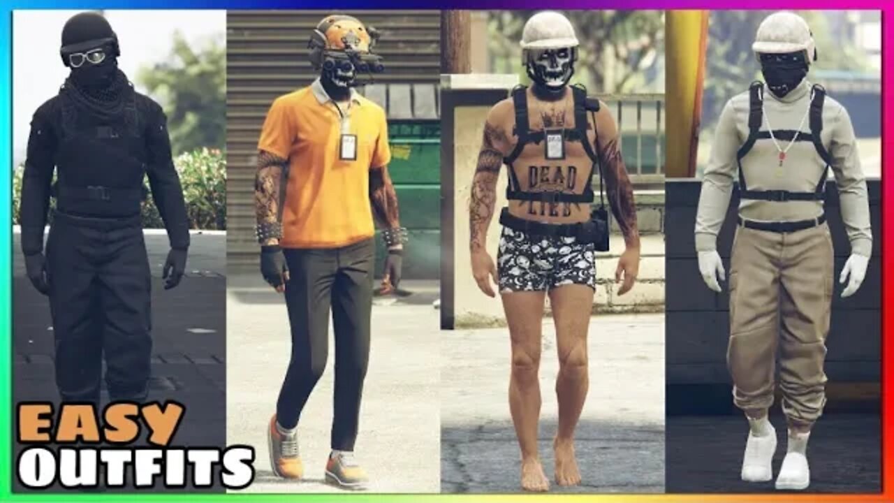 Top 4 Easy To Make Male Tryhard Outfits Using Clothing Glitches #11 (GTA Online)