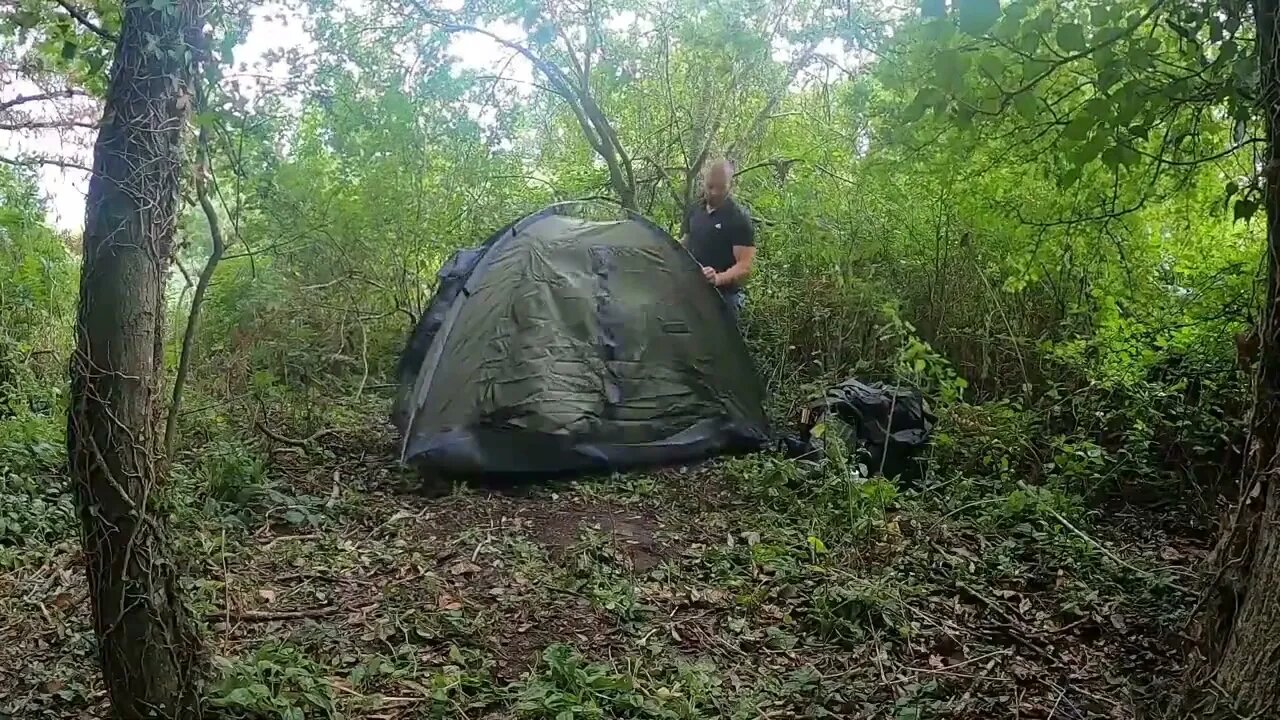 An abundance of camping food in the wilderness.5