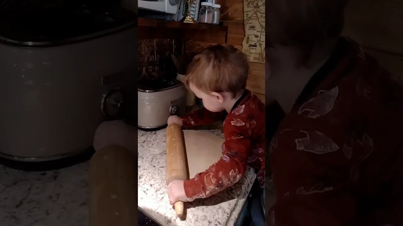 Letting Our Little Ones Help 💙 #motherhood #sourdough #baking