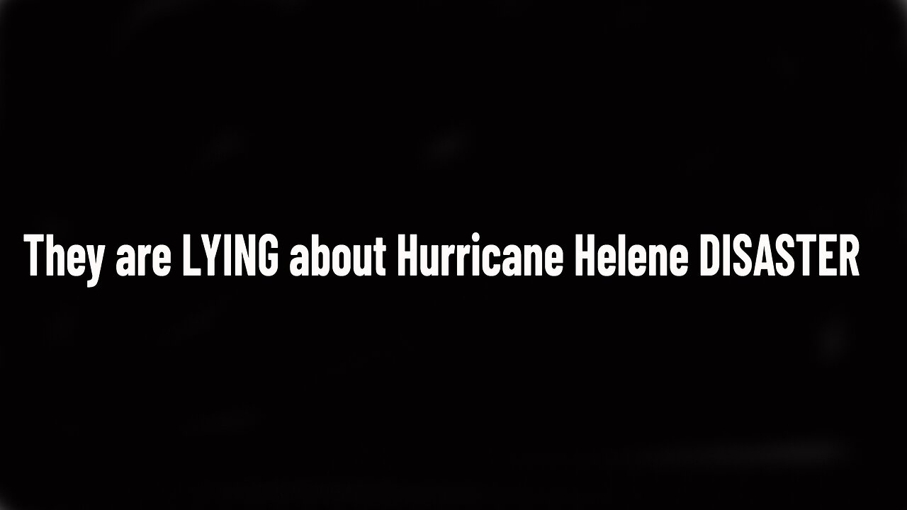 They are LYING about Hurricane Helene DISASTER