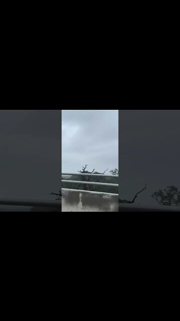 Hurricane Nicole impact driving over the intracoastal bridge.
