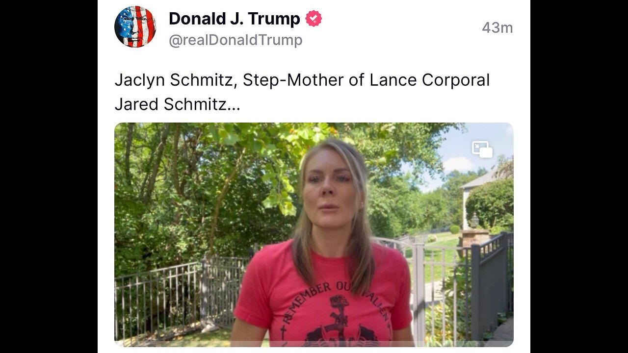 🌟 Jaclyn Schmitz, Step-Mother Of Lance Corporal Jared Schmitz Says Kamala Harris Should Step Down