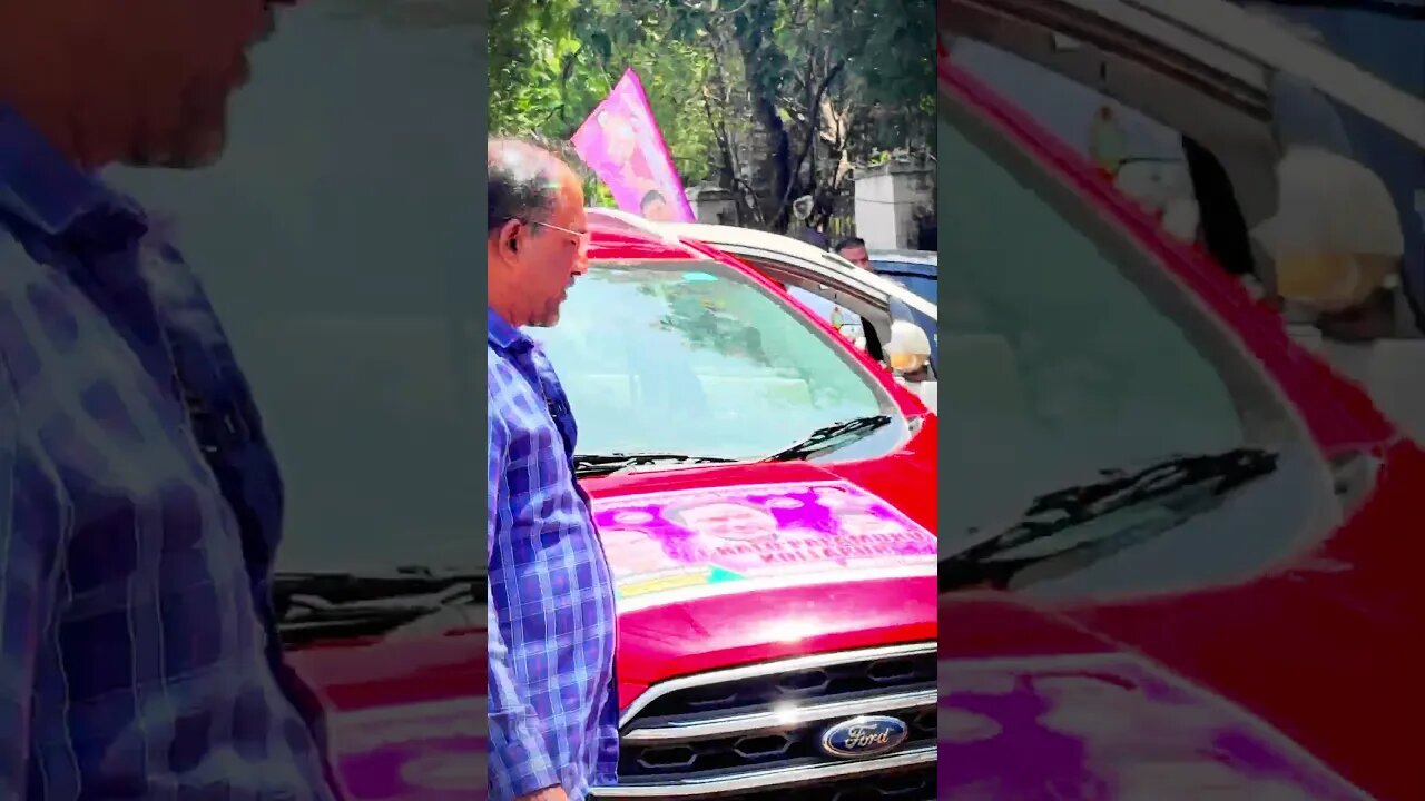 HUGE CAR RALLY from Goshamahal assembly segment in support of #cmkcr meeting at kollapur