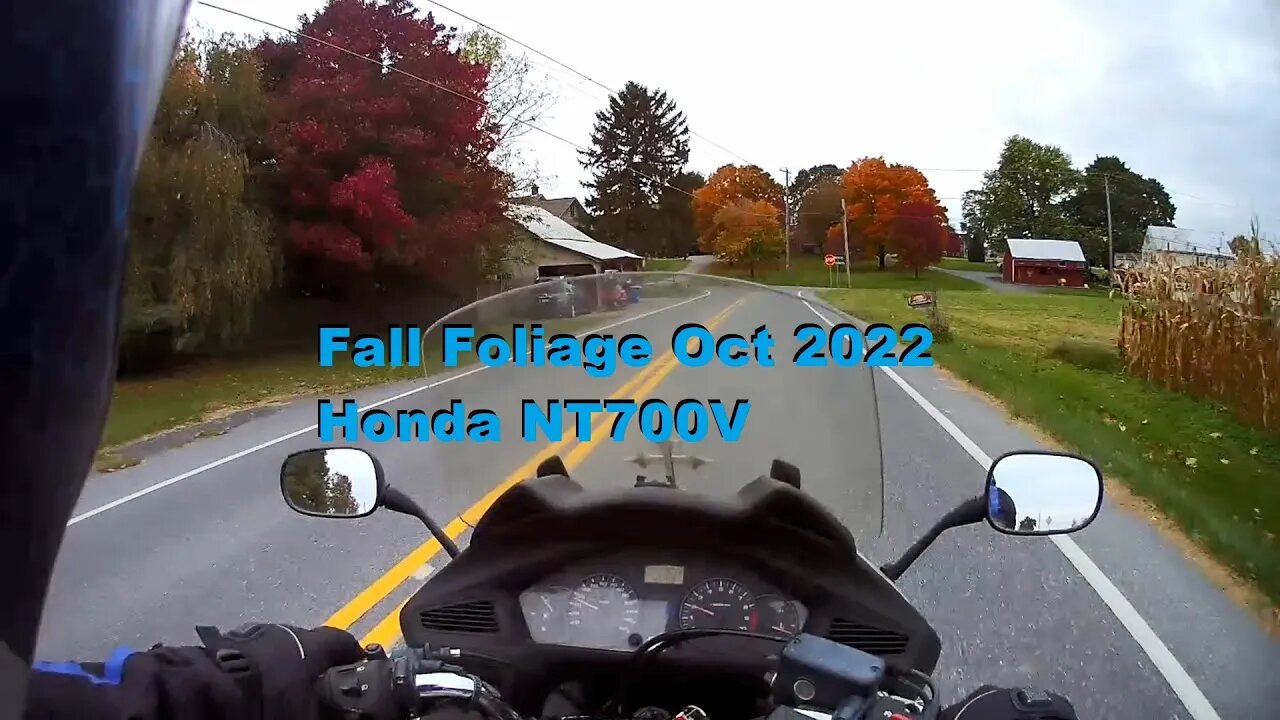 Motorcycle fall foliage ride in Lancaster County Pennsylvania on Honda NT700V with guitar music