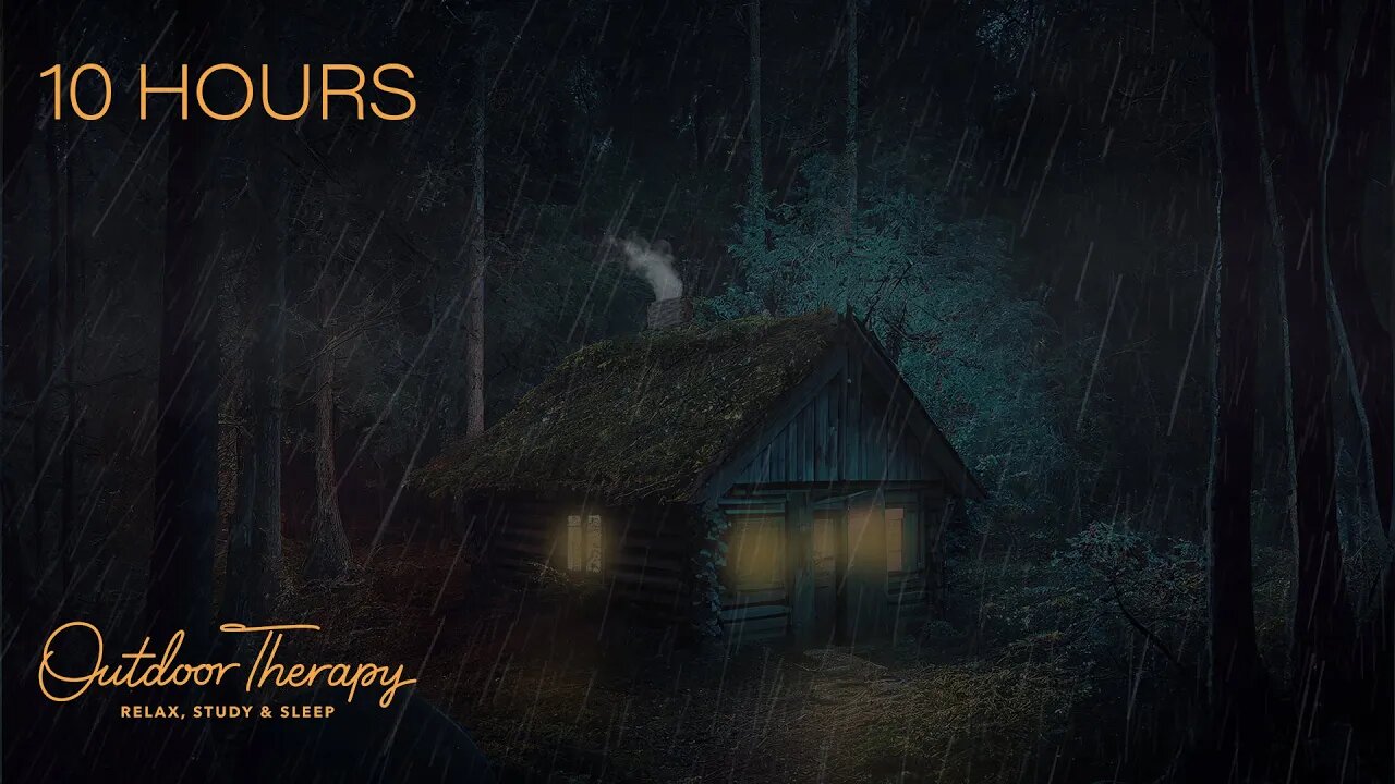 Relaxing STORMY NIGHT in the FOREST | Steady Rain & Distant Rolling Thunder Ambience | 10 HOURS