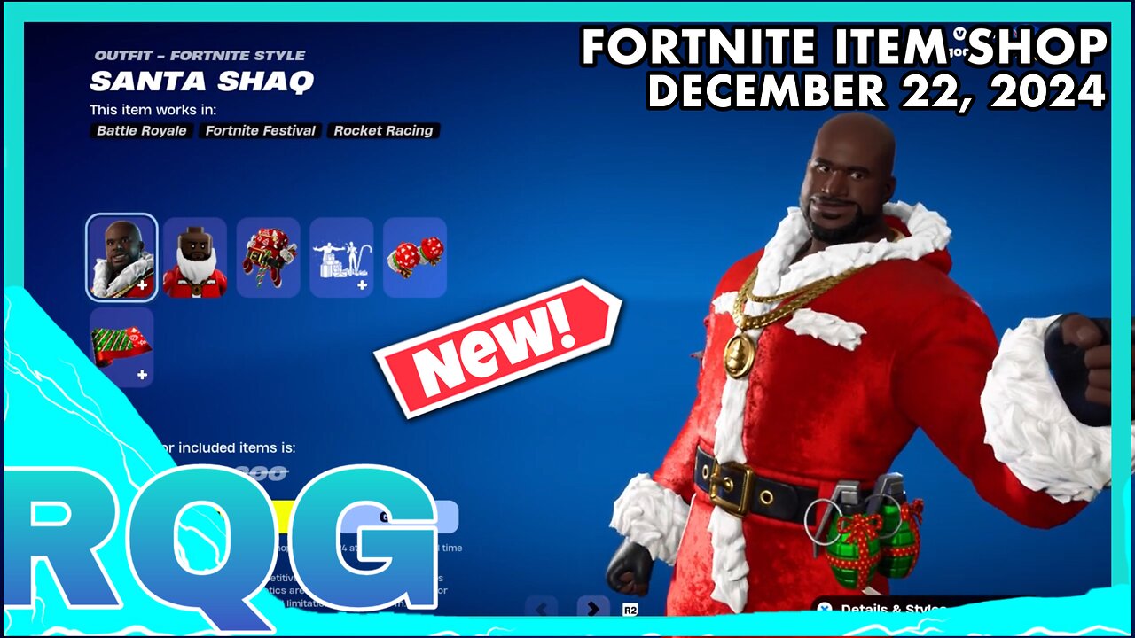 "NEW" SANTA SHAQ IS HERE! FORTNITE ITEM SHOP (December 22, 2024)