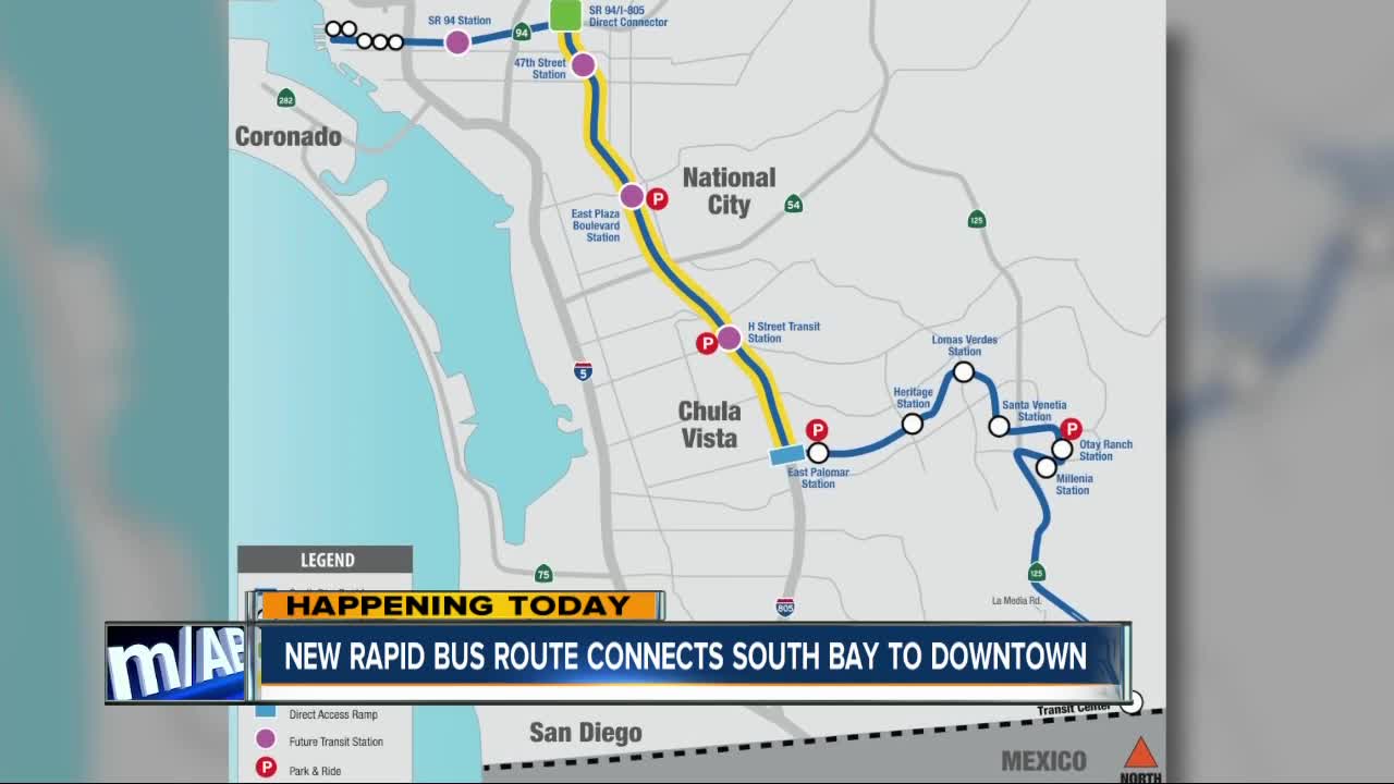 New MTS bus service from Chula Vista to downtown San Diego begins