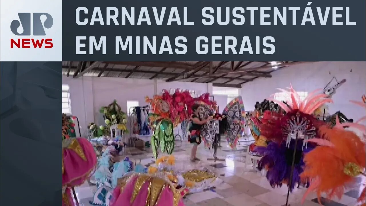 Foliões de Capim Branco, MG, reutilizam fantasias do Carnaval do RJ