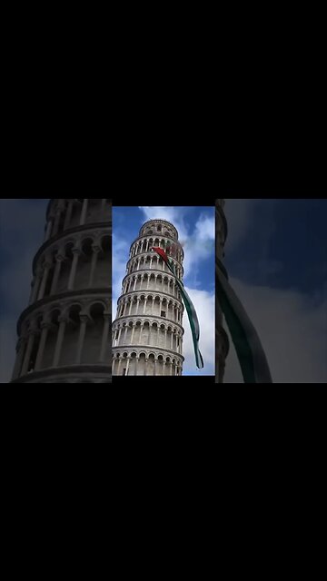 Pro Palestine Protestors Take Over the Iconic Leaning Tower of Pisa