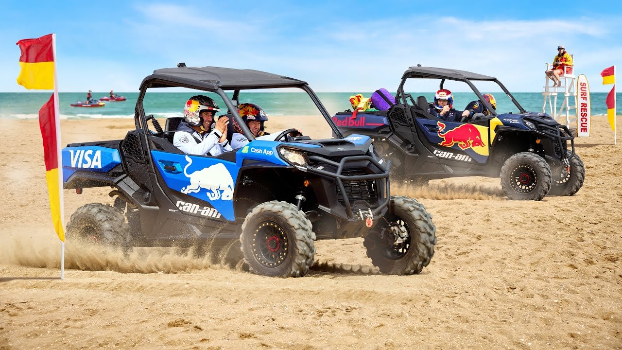 F1 Driver Beach Race (life saver vehicles)🌴🏁