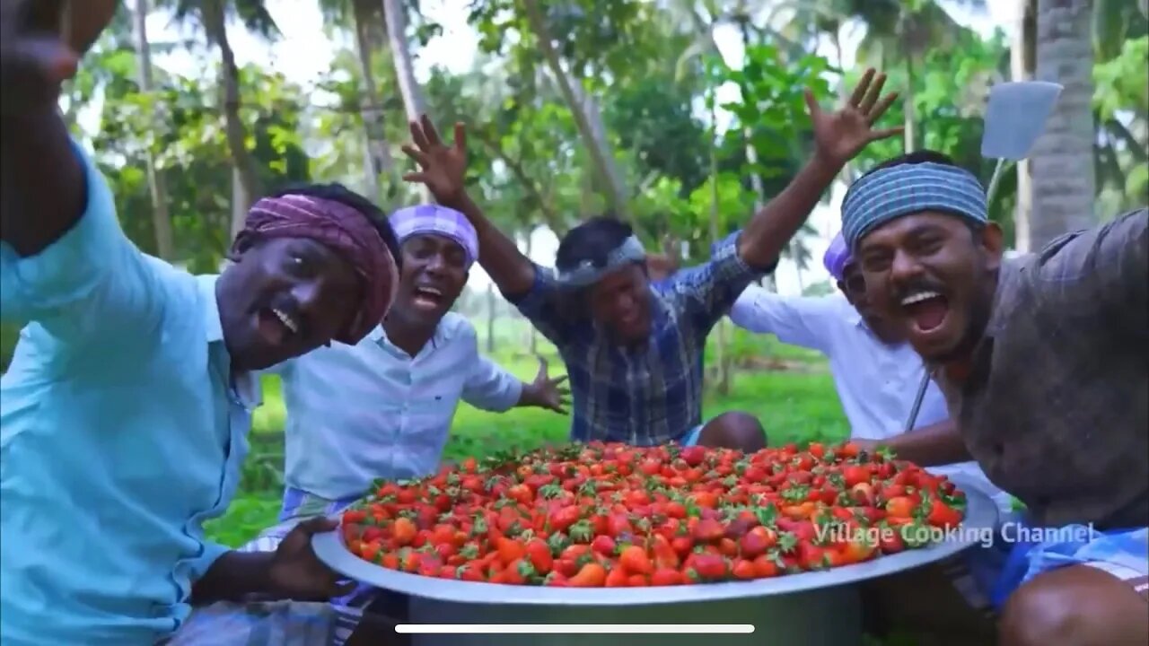 1000 Strawberry | Rava Kesair Recipe | Strawberry Jam | Village Cooking Channel