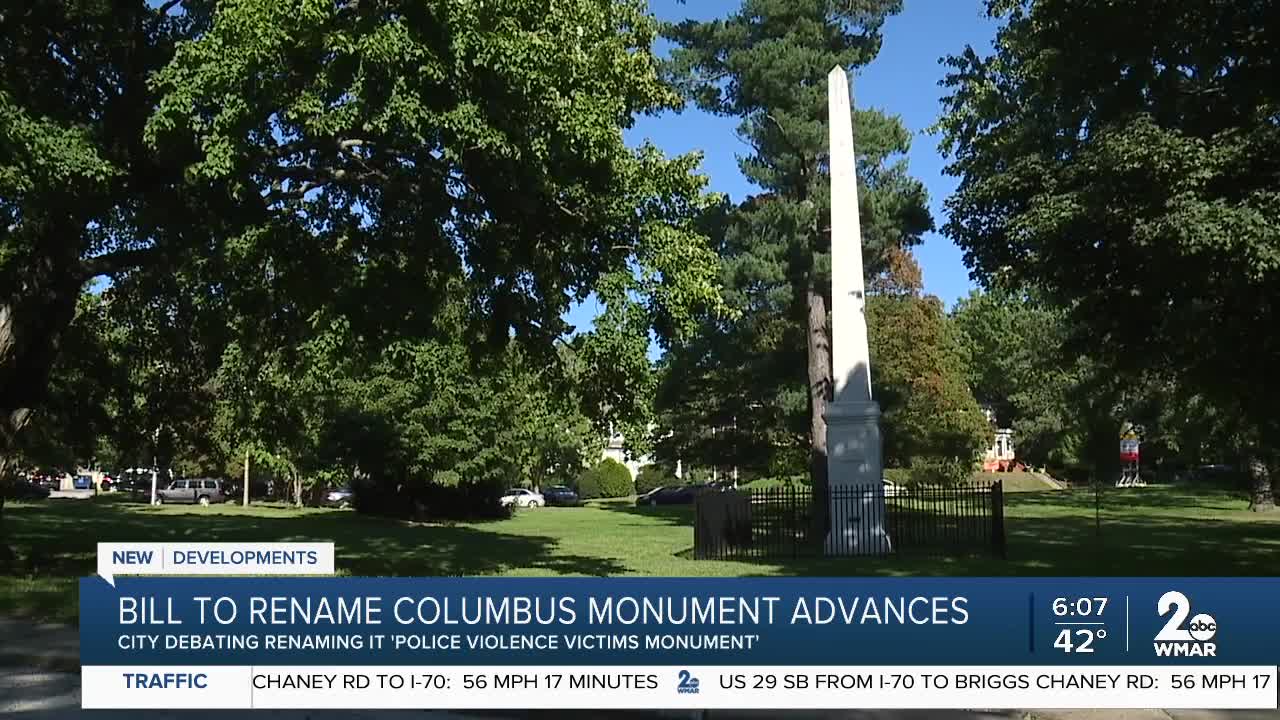 Bill to rename Columbus Monument advances