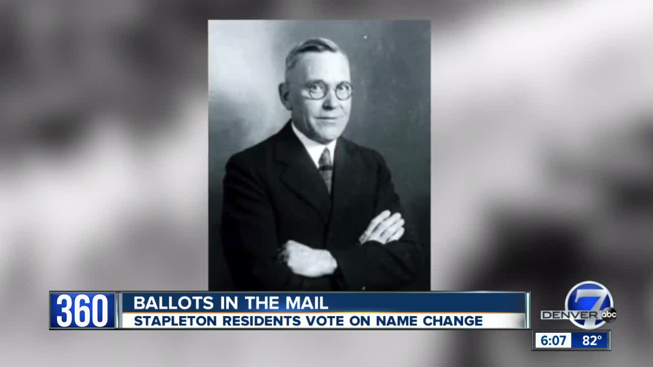 Ballots go out on Stapleton name change; 8,000 homeowners could vote