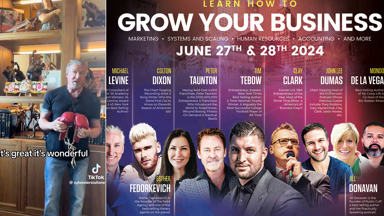 Sylvester Stallone | "When We Force Ourself Into Tough Situations, What's What the Human Creature Is Supposed to Do." - Stallone + The 6th Day Principle + Tebow Joins June 27-28 Business Workshop (30 Tix Remain)