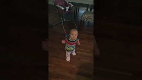 Baby Keira walking!