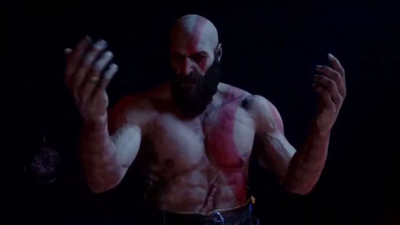 SPOILER!!! God of War Ragnarök-Kratos admires his "strapping physique" 1080p AMAZING!!
