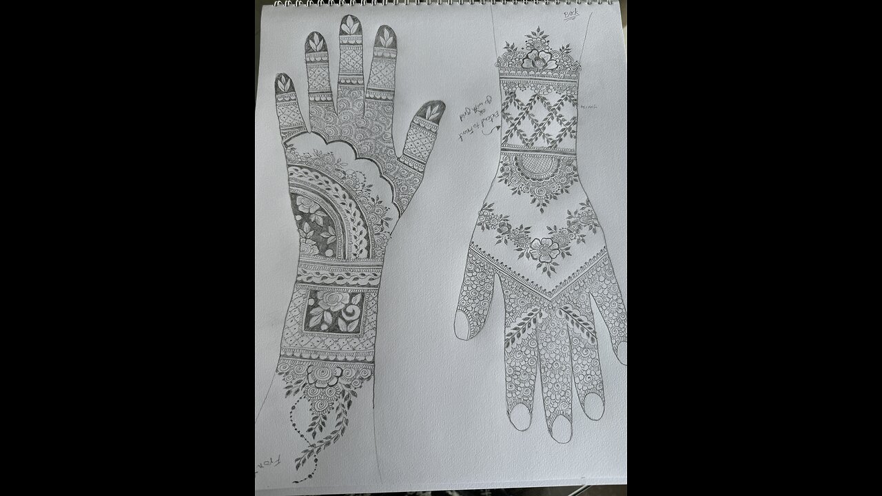 Sketch for bridal henna