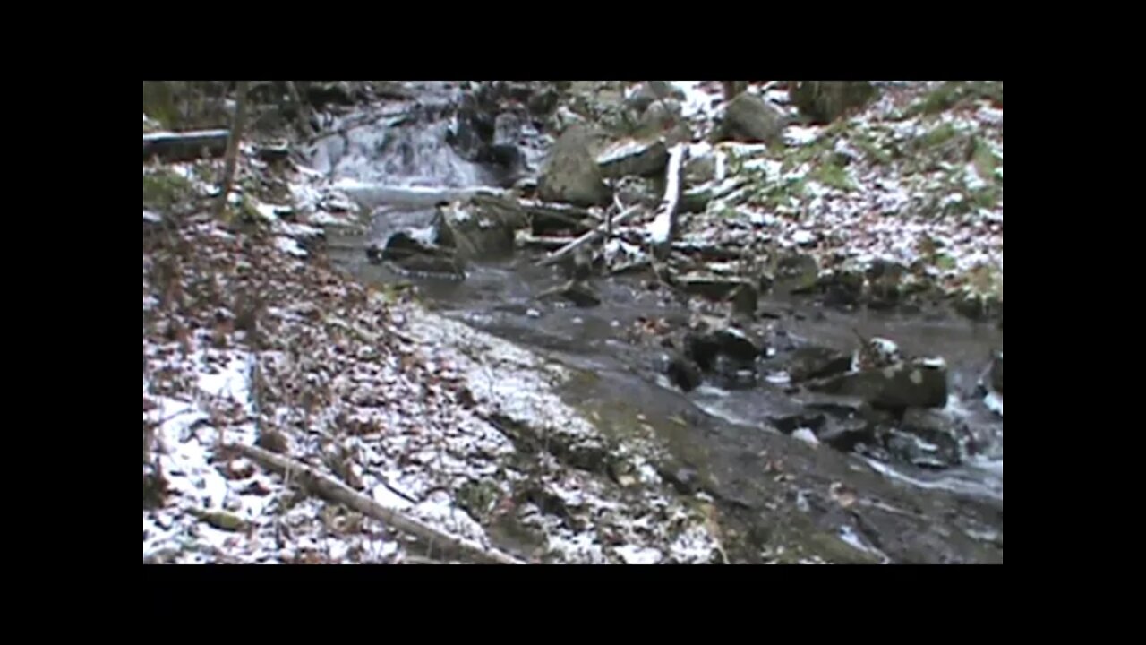 A Peaceful Winter Brook Flowing Smoothly