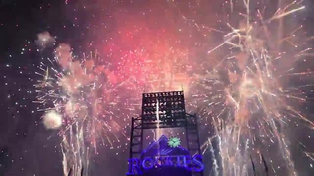 Fireworks illuminate skies over Coors Field
