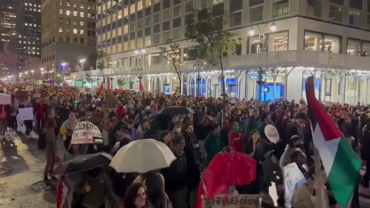 Massive ceasefire protest in midtown NYC. People are tired of wars