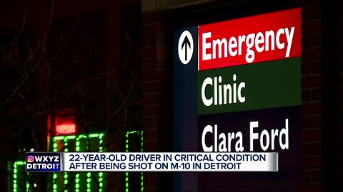 22-year-old driver in critical condition after being shot on M-10 in Detroit