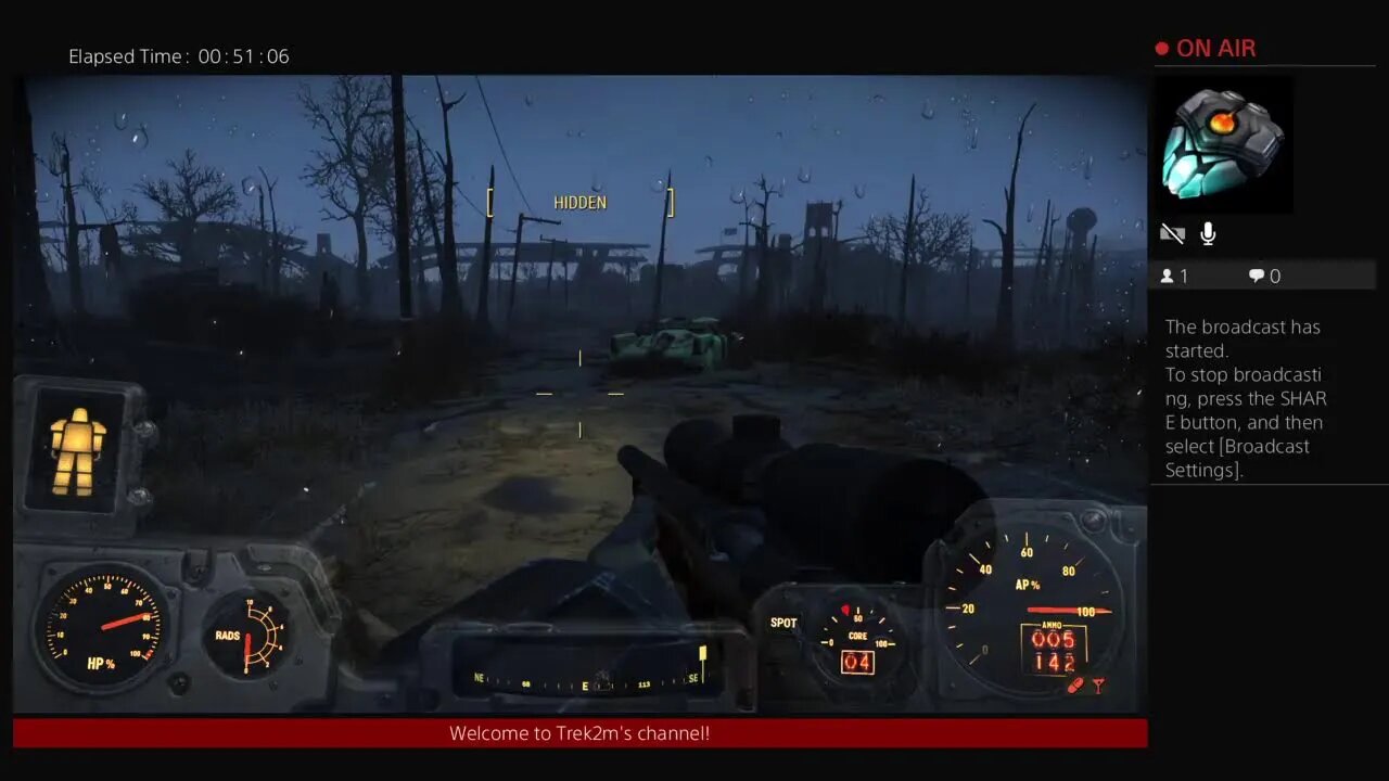 Trek2m is playing Fallout 4 thinking about Giving up day 8.