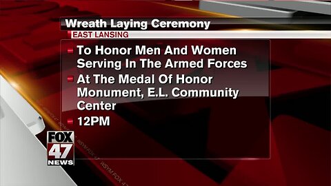 Wreath laying ceremony happening Friday in East Lansing in honor of Memorial Day