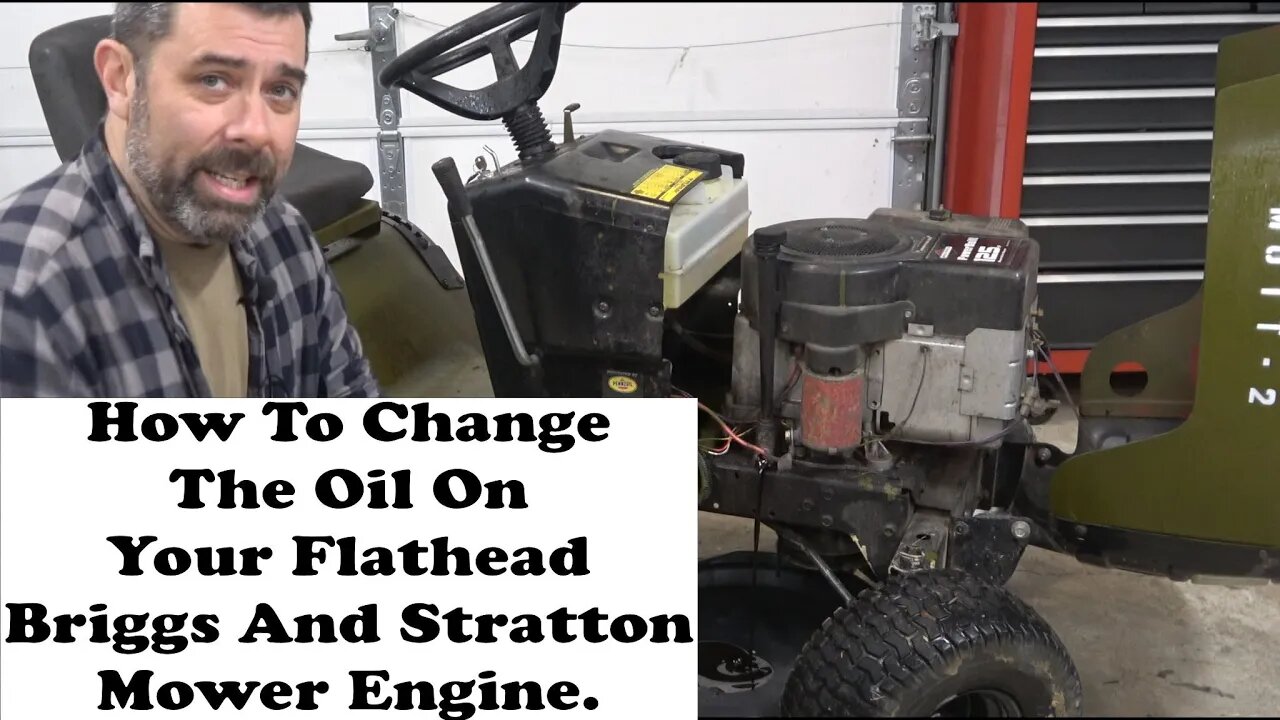 Riding Mower Oil Change Video. How to do an oil change on Flathead Briggs and Stratton Engines.