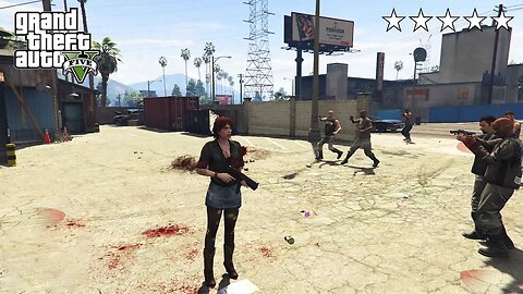 GTA 5 - Ashley’s FIVE STAR COP BATTLE At The LOST MC CLUBHOUSE! (GTA V Funny Moment)