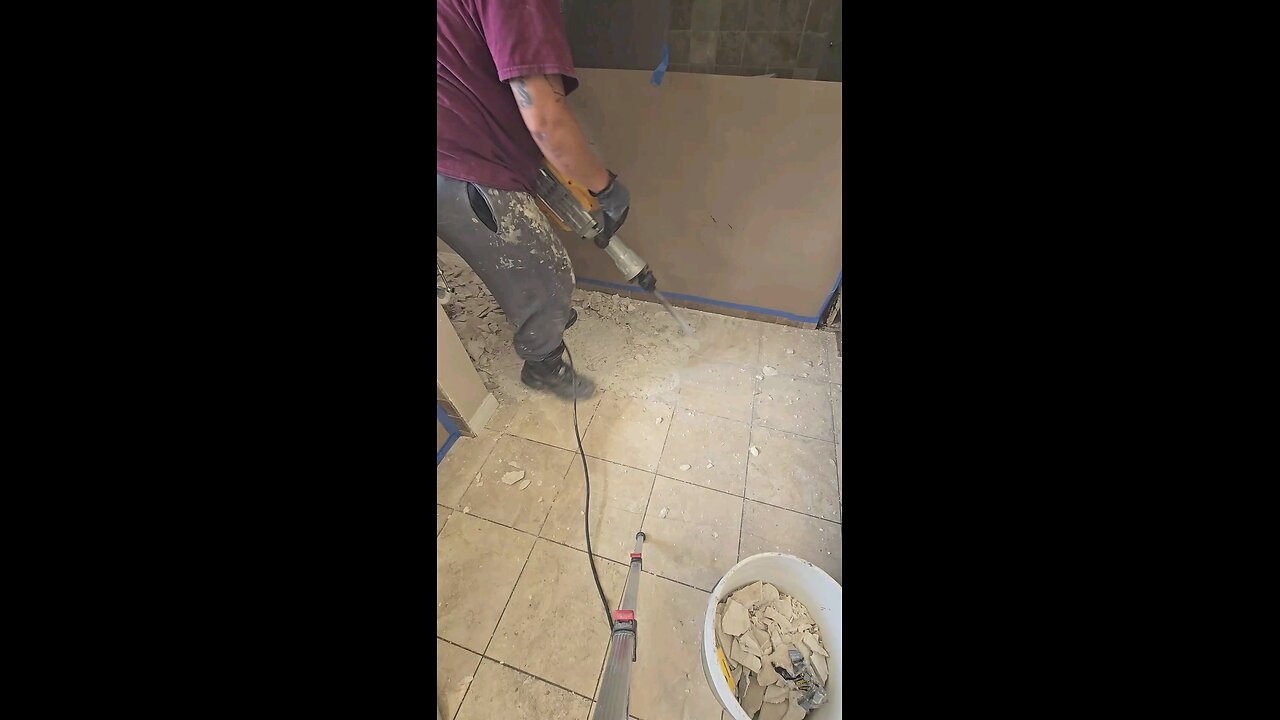 22yr old tile removal work,diy,tile,construction,