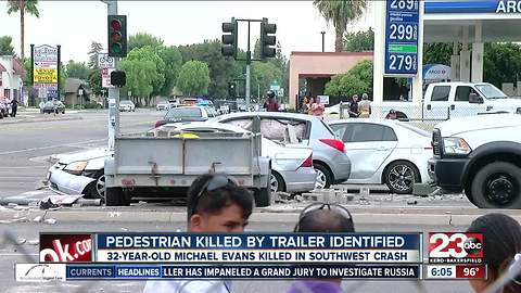 Pedestrian killed by trailer identified