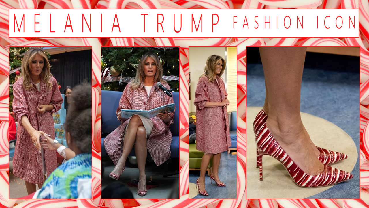 Melania Trump Fashion Icon - Candy Cane Stilettos