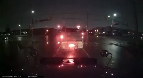 Dump Truck Almost Hits Pedestrian